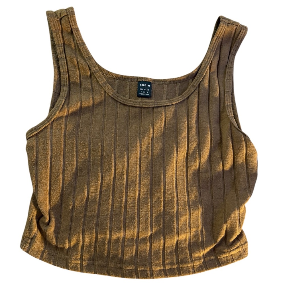 Brown cropped tank top, Women’s size small